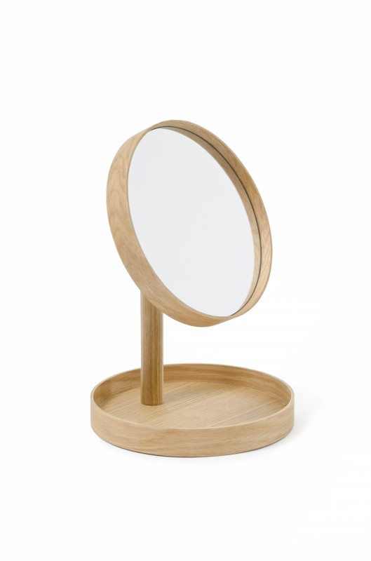 Natural Oak look magnifying mirror Lime Kitchen & Bathroom